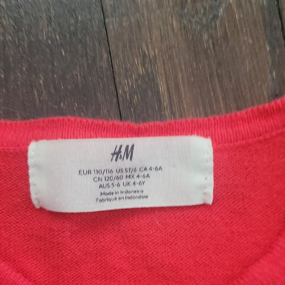 H&M Vibrant Red matching set: top, pants and a thin cotton cardigan - Picture 6 of 6